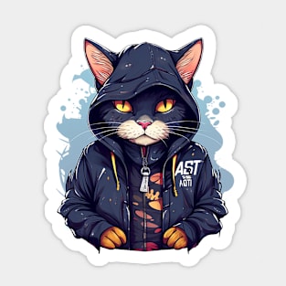 chill kitten Sticker